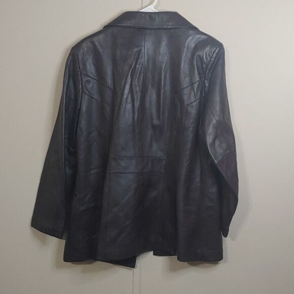 VTG Wilson's Leather Jacket Pelle Studio Dark Brown Long Coat Women's Size XL - Picture 5 of 8
